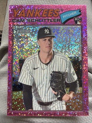 2025 Topps Heritage CAM SCHLITTLER RC PINK Sparkle GLITTER - New York Yankees