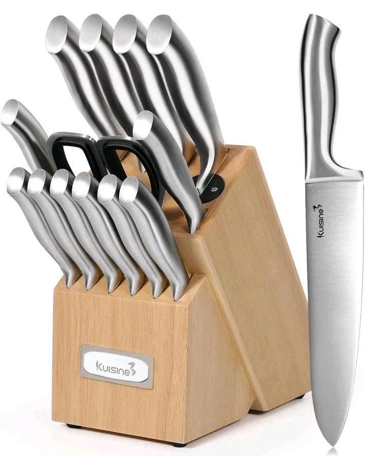 Kuisine Premium Sharp Knife Set Carbon Steel 15PCS, Silver Pro
Opens in a new window or tab