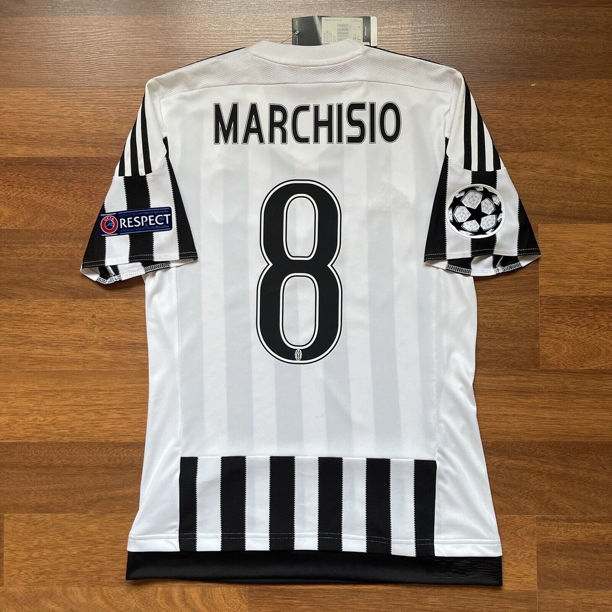 JUVENTUS ADIDAS 2015/2016 FOOTBALL HOME JERSEY #8 MARCHISIO SIZE