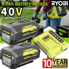 For RYOBI 40V Lithium-Ion 8Ah High Capacity Battery OP40404VNM Battery /Charger
