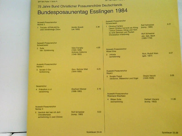 Bundesposaunentag Esslingen 1984 Bund Christlicher Posaunenchöre Deutschlands: - Bild 3 von 4