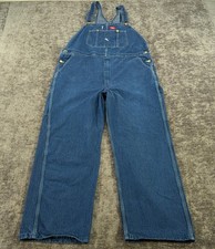 Dickies Overalls Men 44x30 Blue Dark Denim Bib Workwear Carpenter Farmer Painter