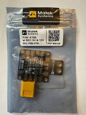 Matek Systems PDB Power Distribution Board XT60 BEC 5V & 12V  new