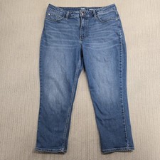 Lee Riders Jeans Womens 14 Blue Midrise Capri Stretch Denim Casual Medium Wash