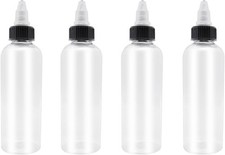 4 Pcs Dispensing Bottles 5oz Plastic Boston Squeeze Bottles W/ Twist Top Cap