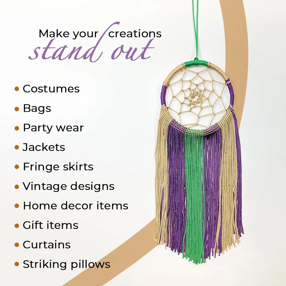 Holograma Starlight 6" lantejoulas corrente franja acabamento, poliéster-feito decorativo... - Imagem 4 de 4