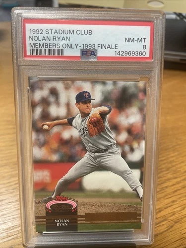 1992 STADIUM CLUB MEMBERS ONLY NOLAN RYAN 93-FINALE NOLAN RYAN PSA 8