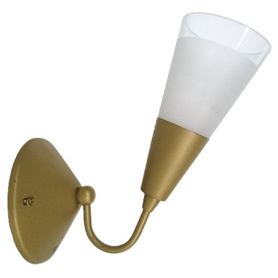 Litecraft Wandleuchte 1-armig mit Milchglasschirm - Messingauflösung           