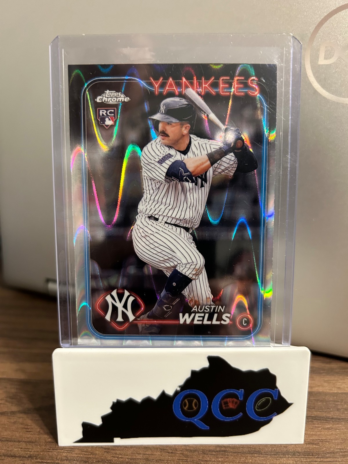 2024 Topps Chrome - Austin Wells #281 RayWave Refractor (RC)