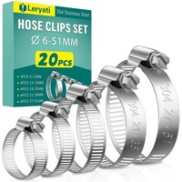 20 StüCk Schlauchschellen Edelstahl 304 6–51 Mm Verstellbar Schlauchklemmen