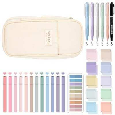 39 Pcs Aesthetic Book Annotation Kit Highlighter with Case Bag Pen Transparen...