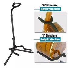 Trípode de Piso Guitarra Soporte de Acero Trípode de Piso Soporte de Guitarra Plegable Vertical