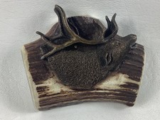 Vintage Elk Head Antler Belt Buckle Hunting Western