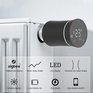 Tuya ZigBee Smart Thermostat TRV Radiator Valve Programmable For Alexa Google