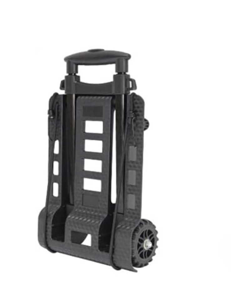 Mochila Trolley, Plegable con Ruedas Carro-Mochila, Aleación de Aluminio Trolley Negro