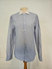 Calvin Klein Blue & White Pin Stripe Slim Fit Formal Shirt - UK 38