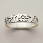 Small Sterling Silver Ring Hallmarked Solid 925 Flower Band 3.5mm Handmade