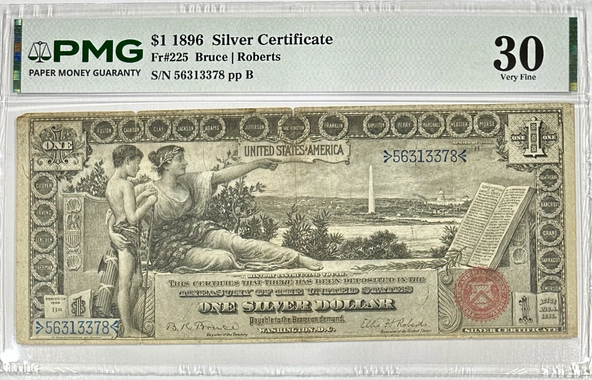 $1 Grade 30 1896 Year US Large Silver Certificates for sale | eBay