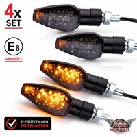 4X LED Blinker Kurz Schwarz Motorrad Quad ATV Roller E-GeprüFt Vorn Hinten M10