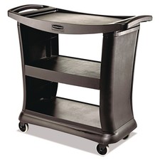 Rubbermaid Commercial 9T6800BK Executive 3-Shelf Service Cart - BLK New