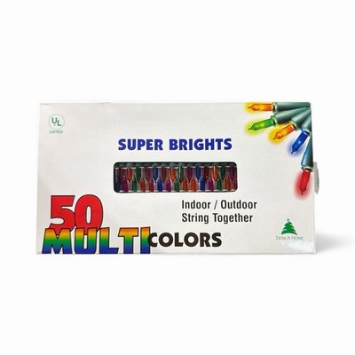 Vintage Kmart Trim A Home 50 Multicolor Super Brights String Lights Christmas