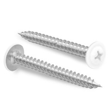  8 x 1-1/2" Truss Head Fast Self Tapping Screws, Alloy Steel Wood Screws, White