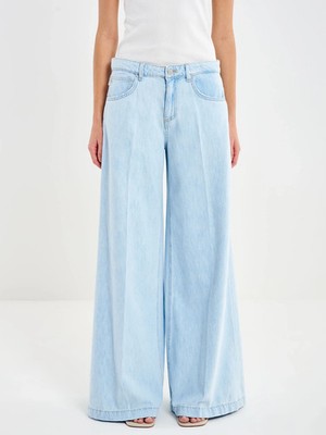 VICOLO Madison Wide Leg Damen Jeans himmlisch hell Pfotenhose
