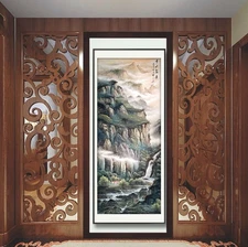 Chinese landscape painting office decorative frameless hand-drawn Eastern Art