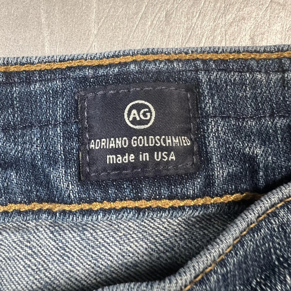 Jeans feminino AG Adriano Goldschmied 27 azul Tomboy crop jeans reto relaxado - Imagem 3 de 4