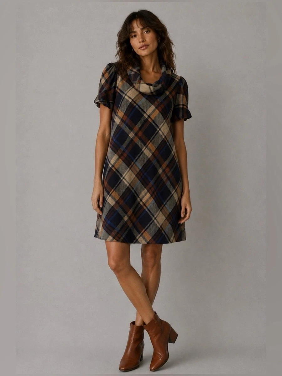 brown and blue plaid dress Dresses for Women Just Listed 2026 The overall cut balances