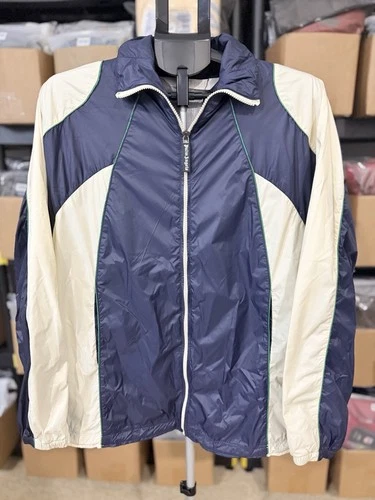 Palm Angels MED Curved Logo Windbreaker Jacket Navy Blue NWT 🔥 $1181 image 3