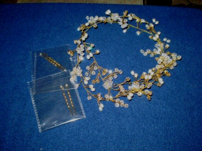 BRIDAL VENUS~GOLD YEAN BRIDAL/FORMAL HAIR VINE HEADBAND~NEW IN PKG.