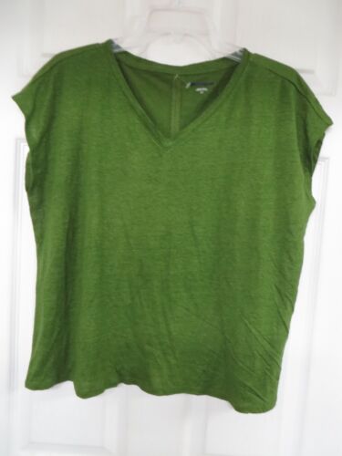 NWOT Eileen Fisher Organic Linen Stretch Sleeveless Oversize Green Top 3X