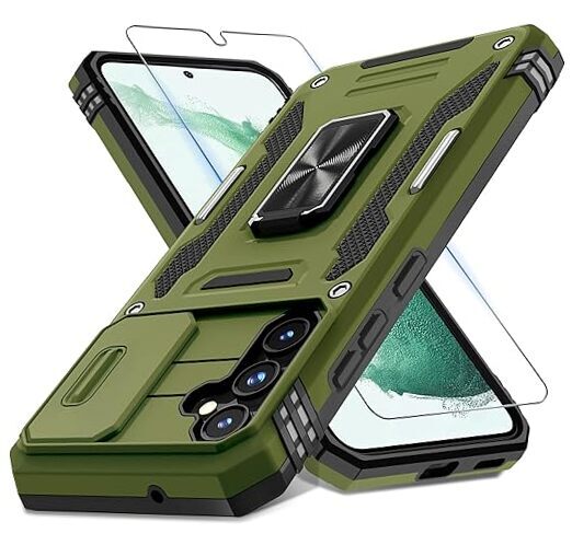DEERLAMN Case for Samsung Galaxy S23 FE with Slide S23 FE-6.4 Inch Olive Green