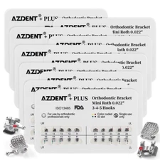 10Packs AZDENT Plus Dental Orthodontic Bracket Braces Mini MBT 0.022 Hooks 3