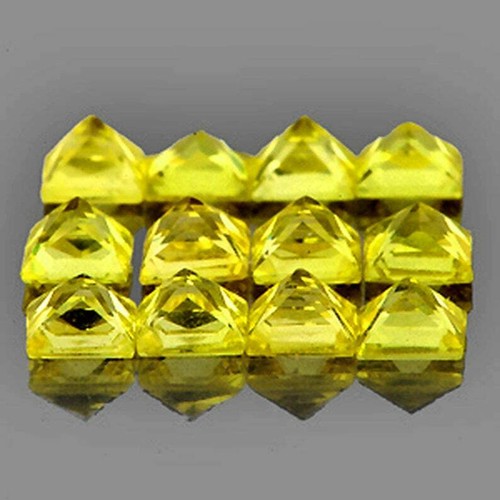 Yellow Sapphire Square 2.20 mm 12 pieces, Flawless-VVS, Natural Loose Gemstone - Picture 2 of 2