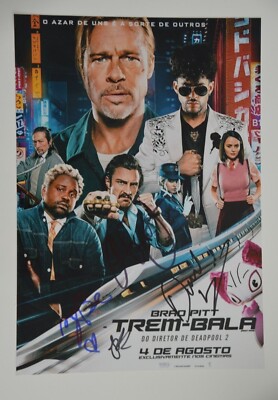 Bullet Train Cast signed  20x30cm Foto 4 x Autogramm / Autograph In Person