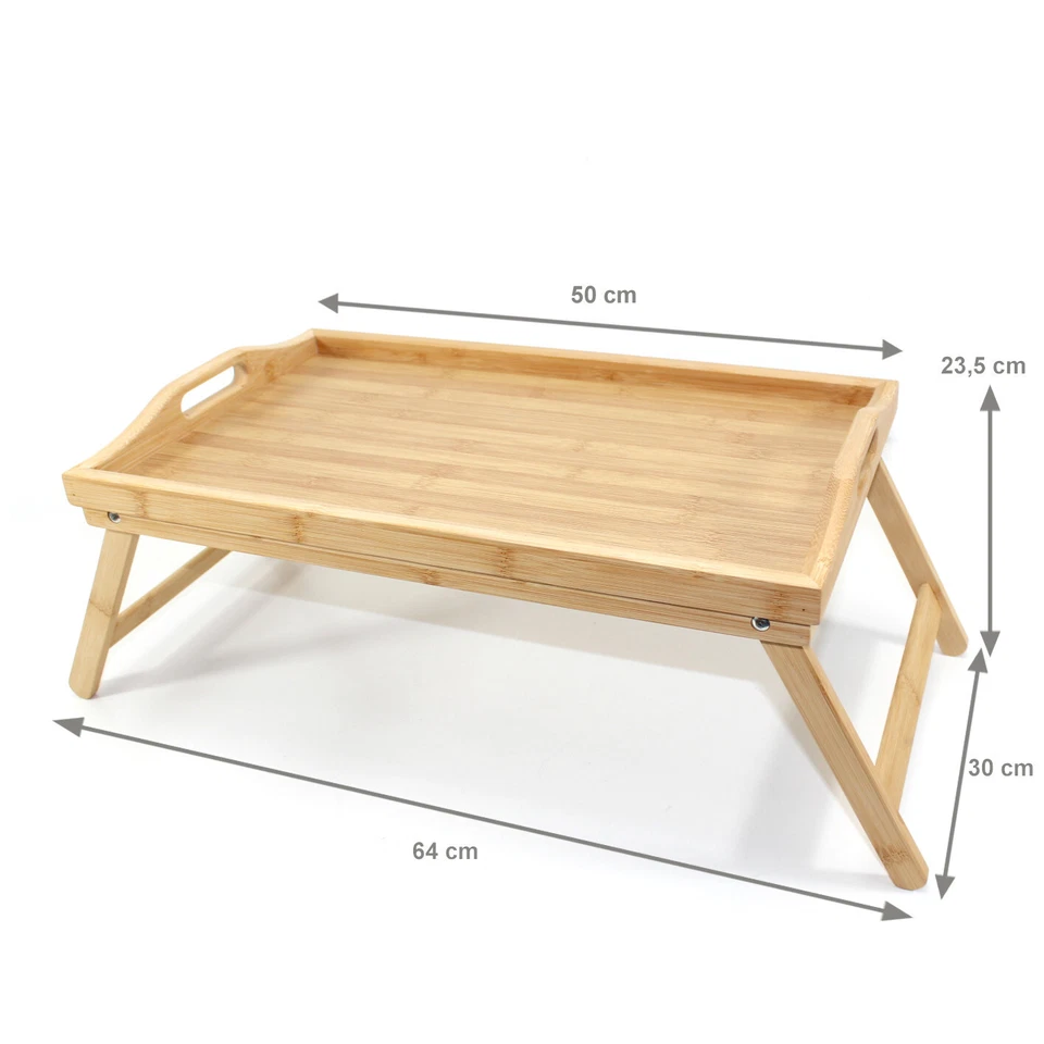 Frühstückstablett Tablett Holz klappbar Betttablett mit Beinen Serviertablett - Bild 3 von 4