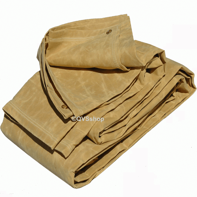 10ft X 12ft Heavy Duty Tan Canvas Tarpaulin 18oz Tarp Cover Waxed