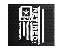 DISTRESSED UNITED STATES ARMY FLAG RETIRED VINYL DECAL STICKER 5.0" x 7.7"