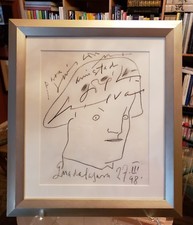 JOSE LUIS CUEVAS Original Unique SIGNED Charcoal Drawing "AMISTAD" Museum Framed