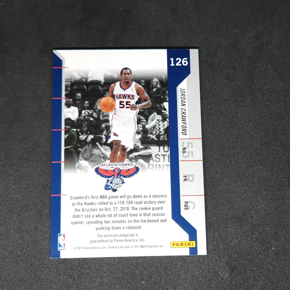 Boleto de novato Panini Contenders Patches 2011 Jordan Crawford #126 parche automático RPA Foto 2 de 2