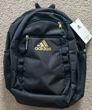 NEW Adidas Excel 6 Travel Backpack, Black & Gold 16" Laptop Storage