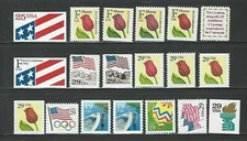 US,# 2517-31a, 2475 Regular issue 1990-94 19 stamps  set , MNH