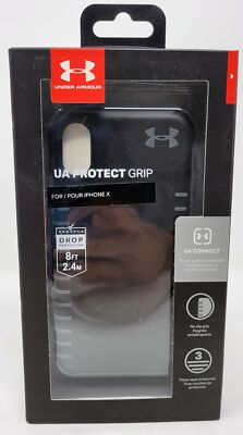 Under Armour UA Protect Grip Case for Apple iPhone X Xs, Black/Graphite