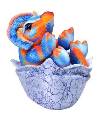 Wild Republic 24265 Triceratops Baby im Ei 20 cm Dinosaurier Kuscheltier