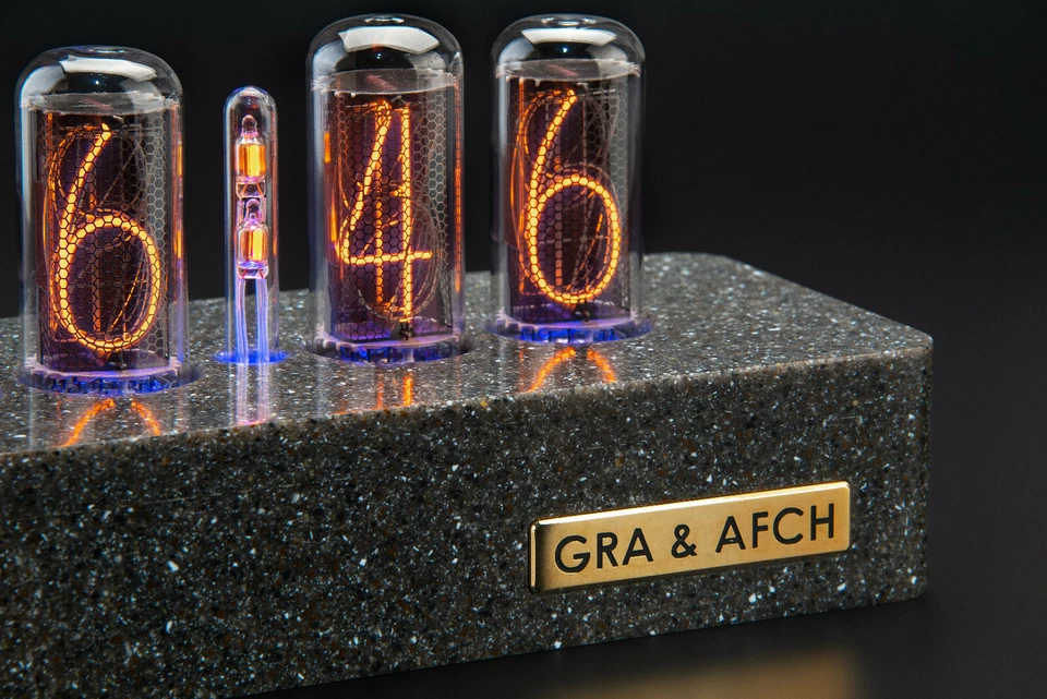 IN-18 Nixie Tubes Clock in Synthetic Granite Case WITHOUT TUBES - Image 3 of 4