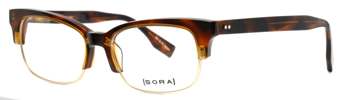 SORA Sansa C4 Gold Brown Womens Rectangle Full Rim Eyeglasses 51