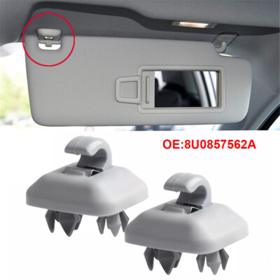 2X For Auto Sun Visor Clip Hook Bracket Hanger For Audi A1 A3 A4 A5 Q3 Q5 Grey | UK