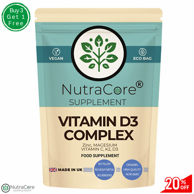 Vitamin D3 Complex- (Vitamine K2, MK7, C E, Vergrößerung Benzylester, Zink)